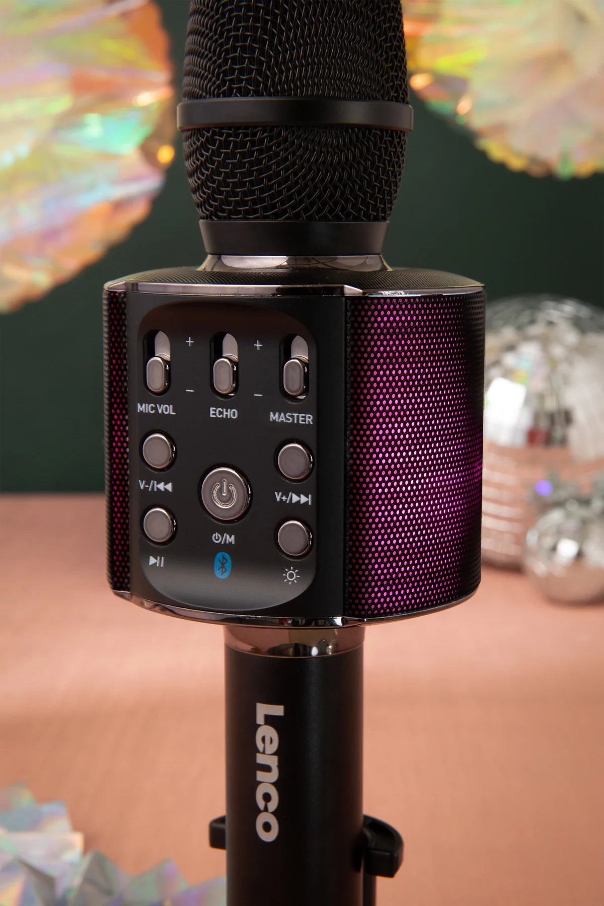 Lenco BMC-090BK karaokemikrofoni, musta