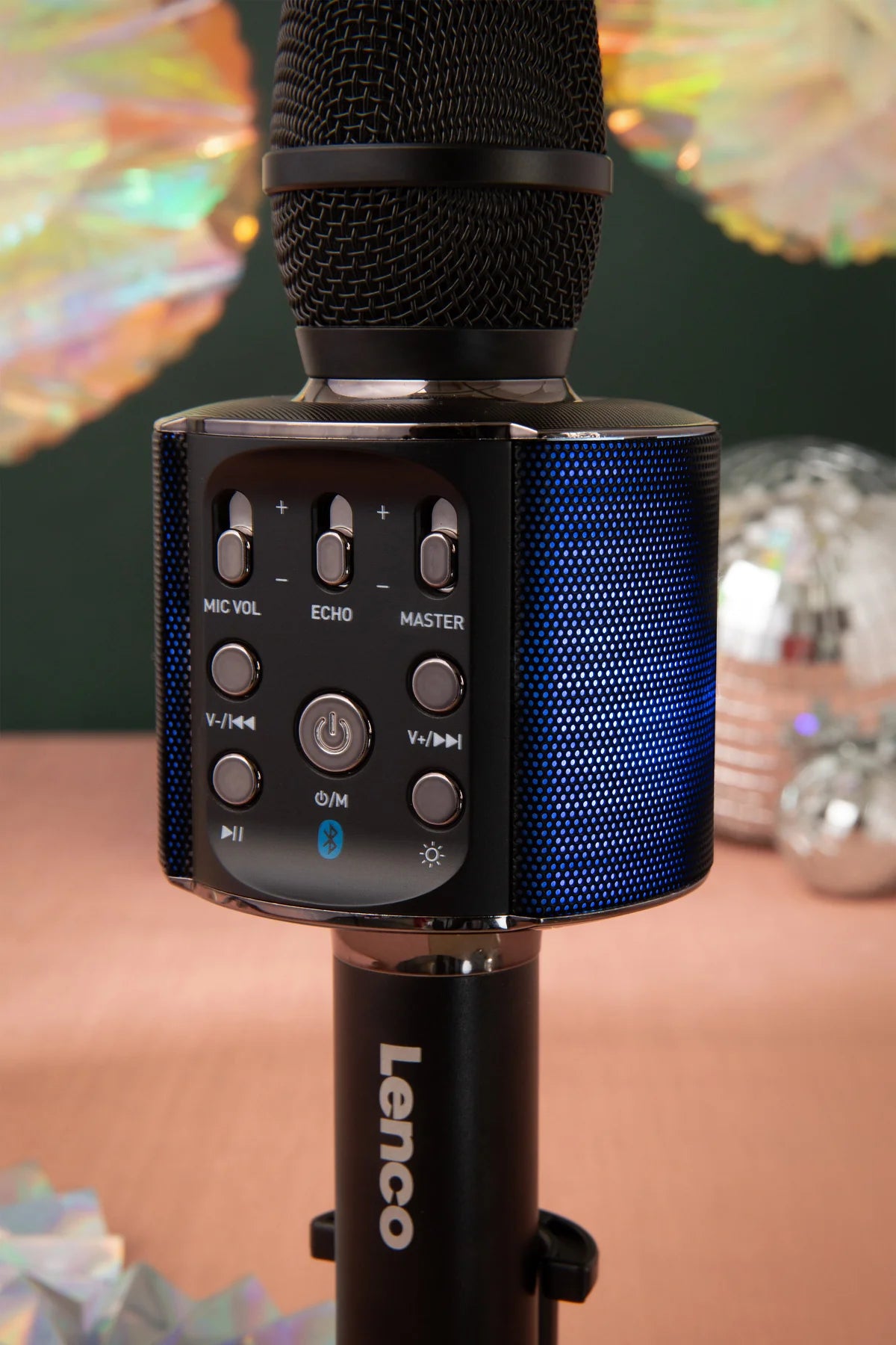 Lenco BMC-090BK karaokemikrofoni, musta