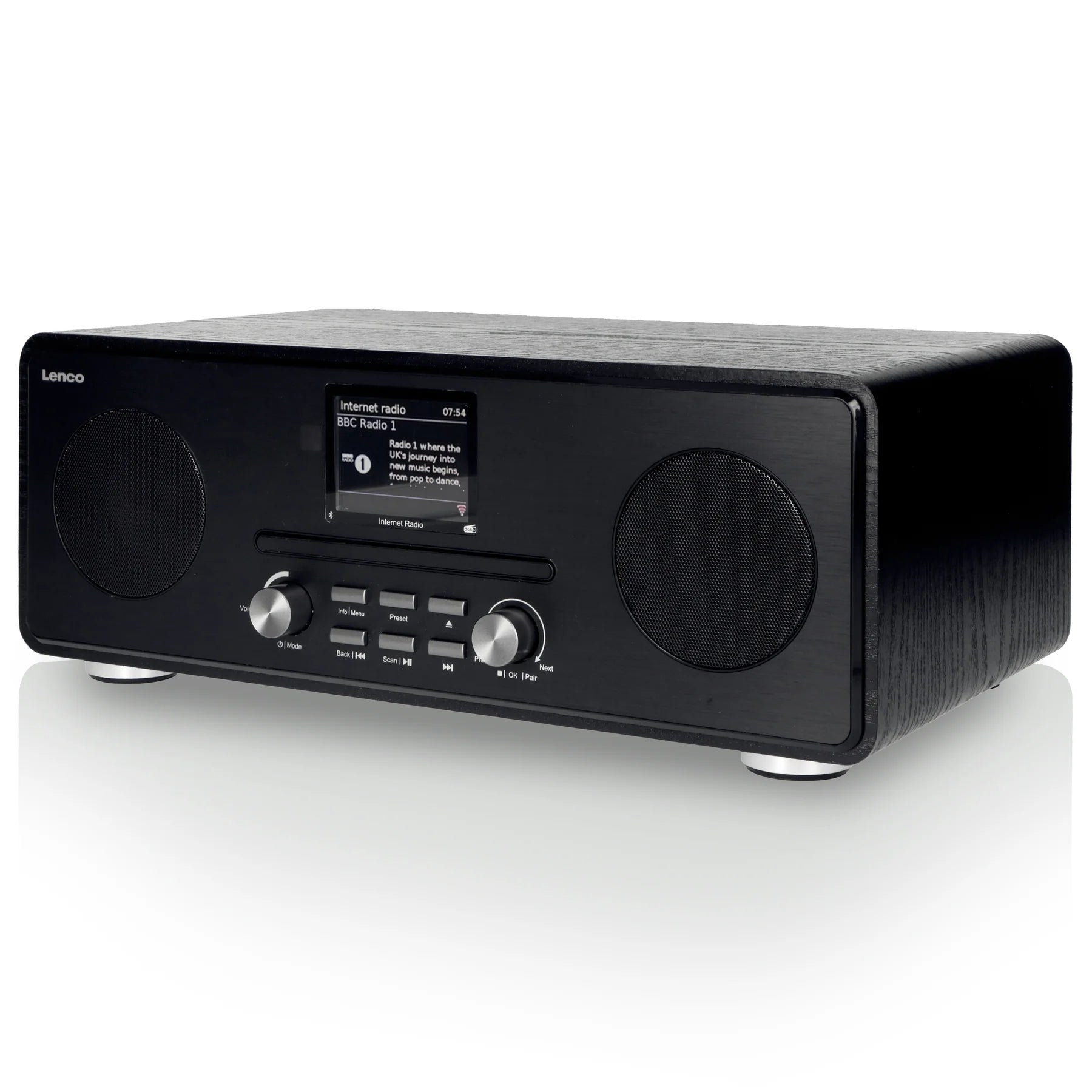 Lenco DIR-260BK – Internetradio CD-soittimella, Bluetoothilla ja DAB+:lla