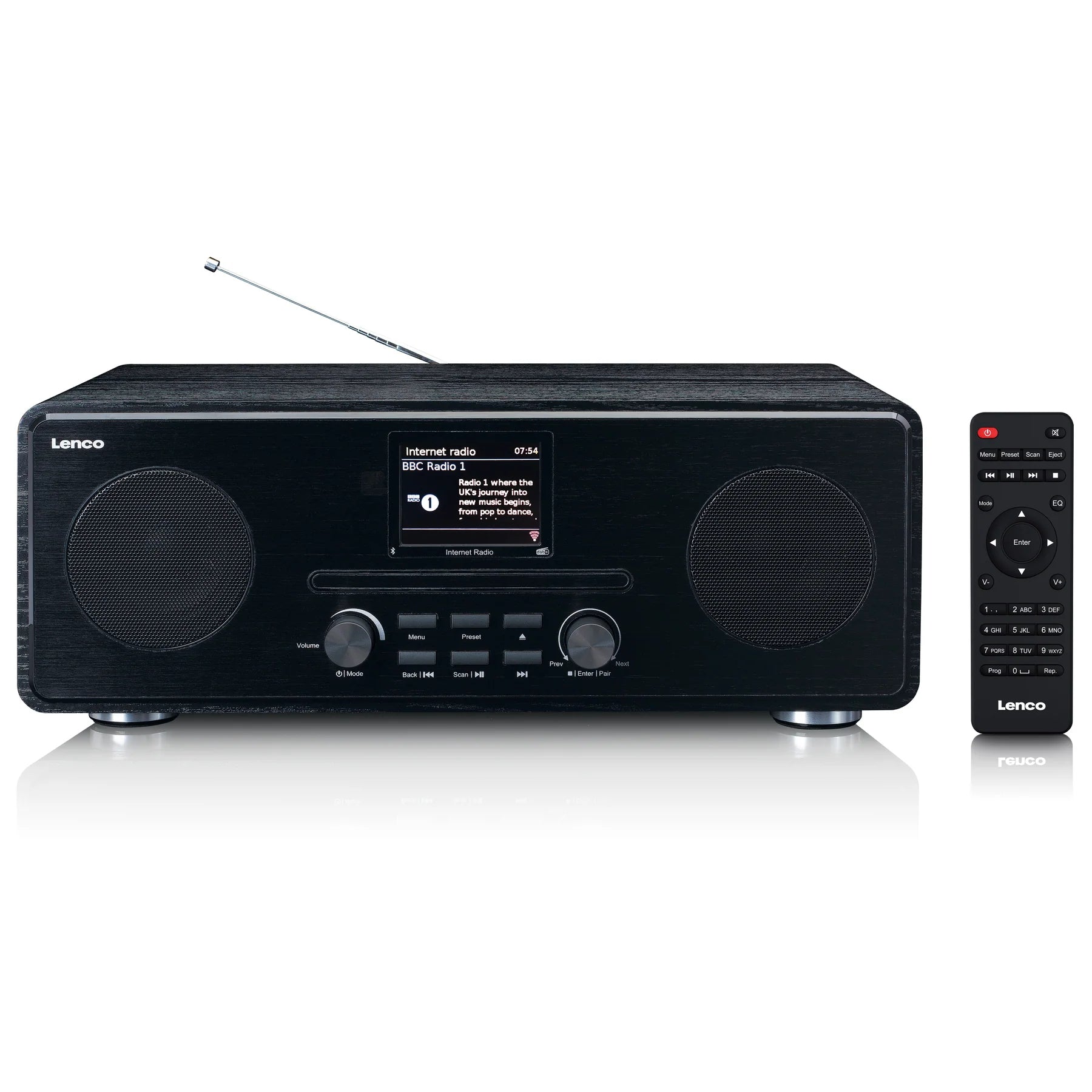 Lenco DIR-260BK – Internetradio CD-soittimella, Bluetoothilla ja DAB+:lla
