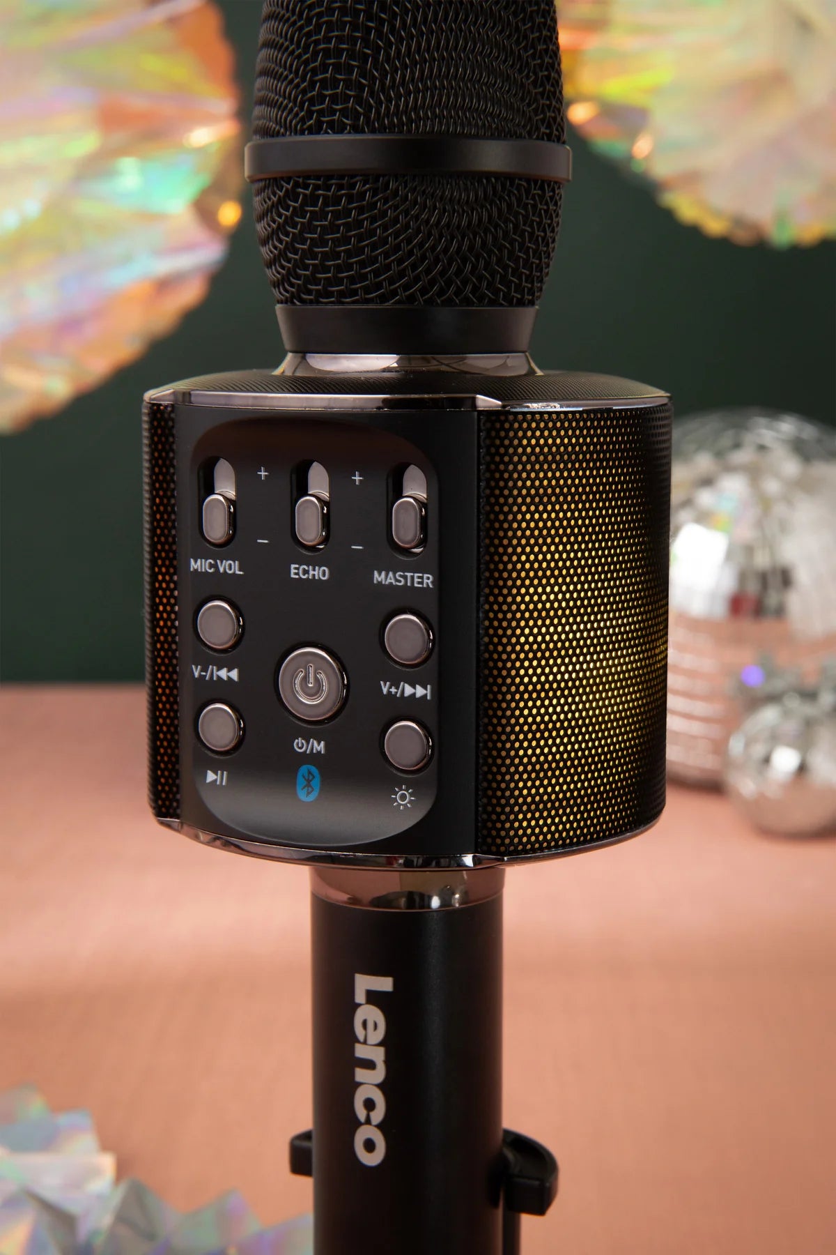 Lenco BMC-090BK karaokemikrofoni, musta