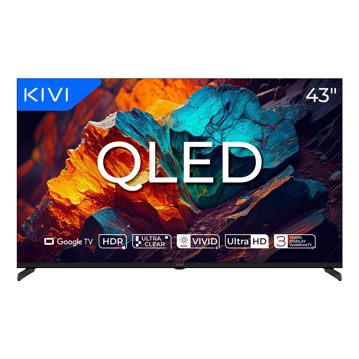 KIVI 43" UHD Prime E5 QLED GoogleTV - Älykäs 4K-televisio
