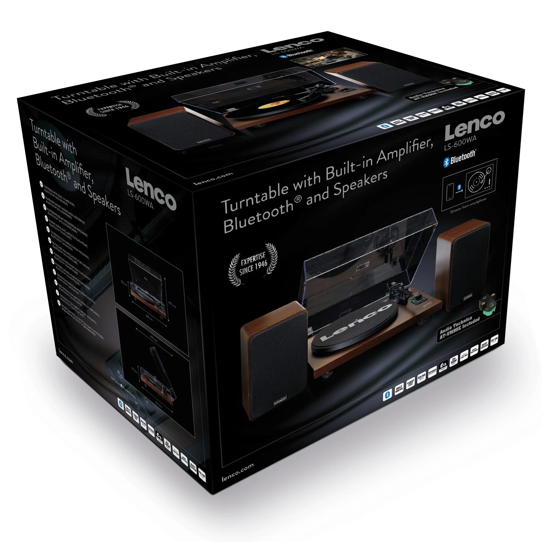 Lenco LS-600WA levysoitin stereokaiuttimilla