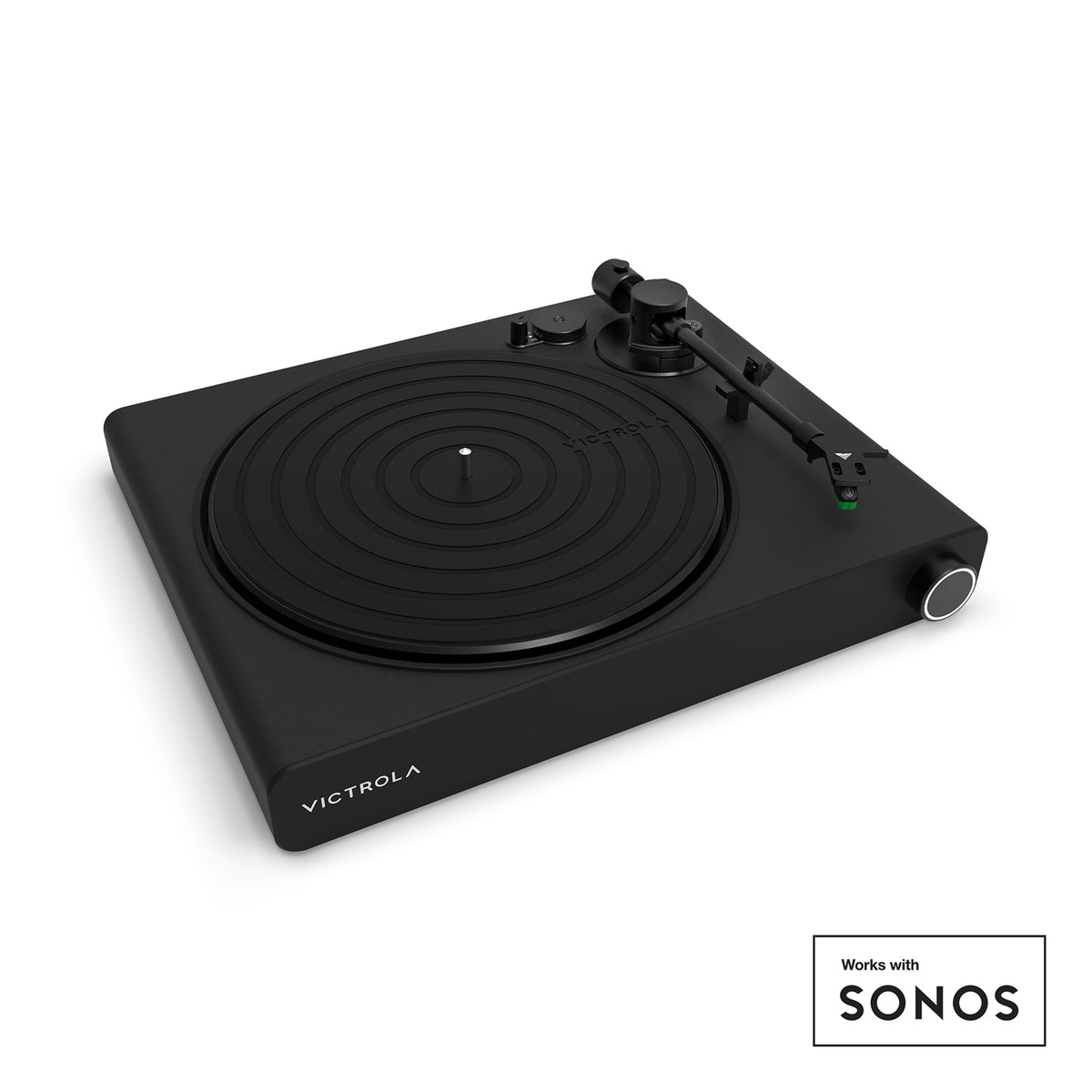 Victrola Stream Onyx Vinyylisoitin - Sonos-yhteensopiva levysoitin moderniin kotiin