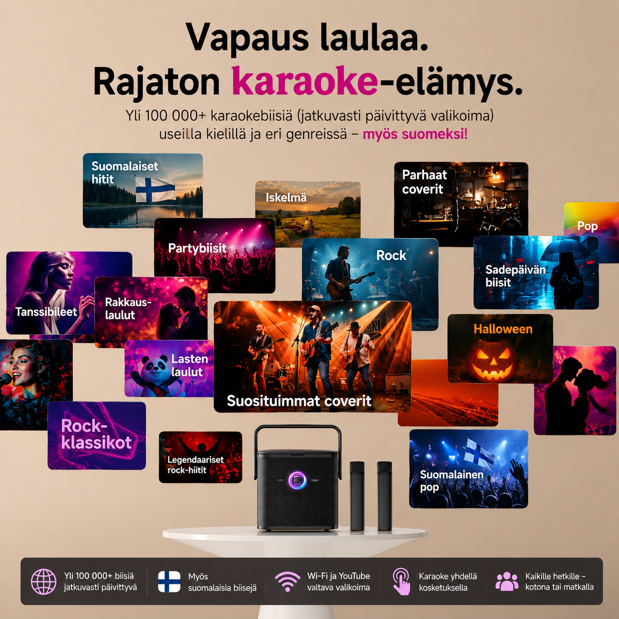 iKarao Shell S3 Karaokekaiutin kosketusnäytöllä