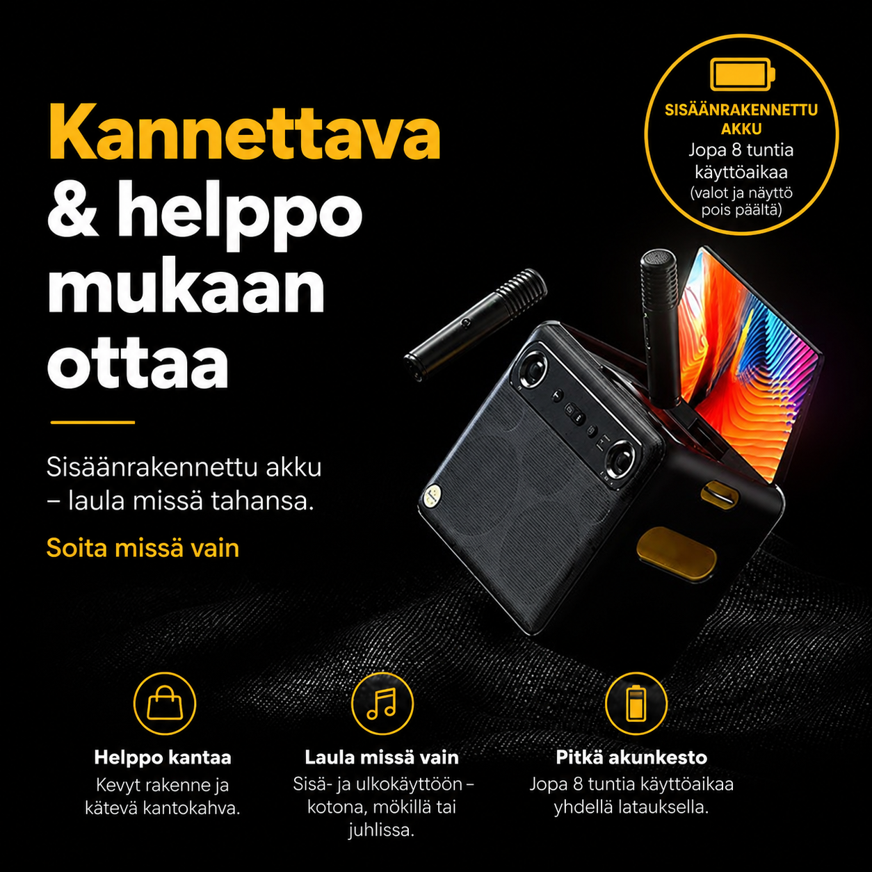 iKarao Break X2 Karaokekaiutin kosketusnäytöllä