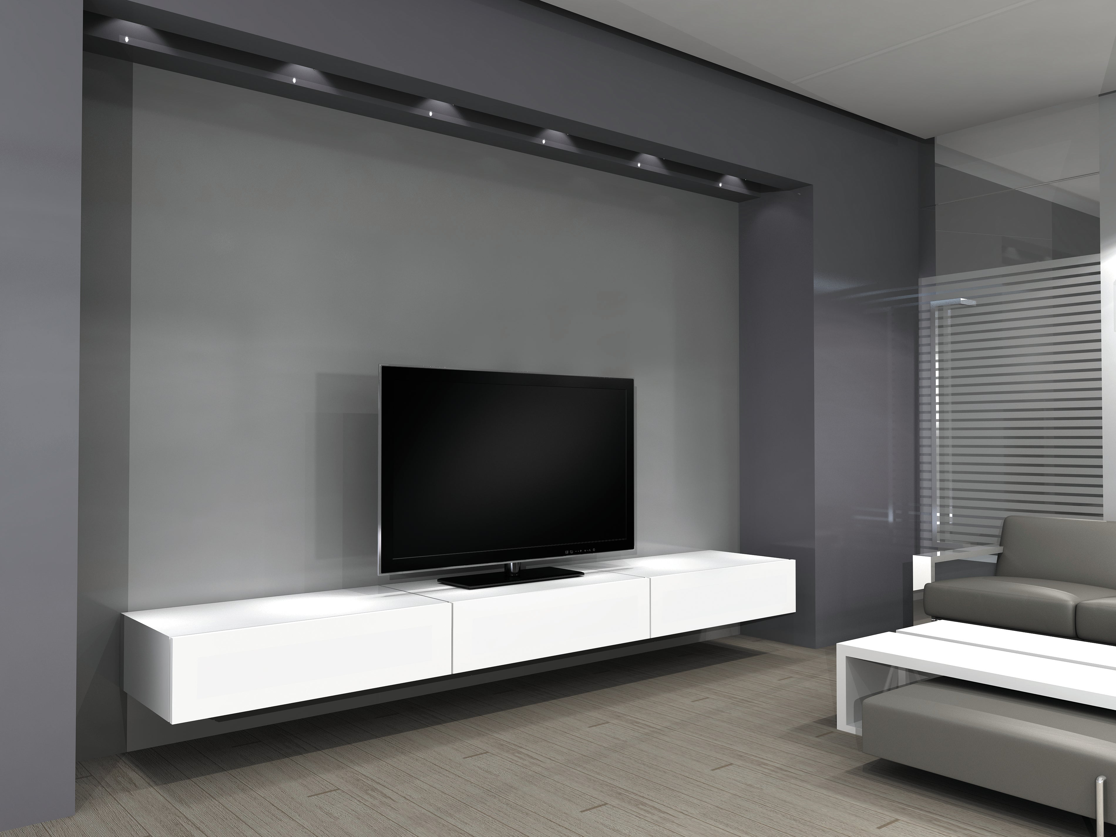 Norstone KHALM     WHITE 1000mm AV FURNITURE VERSION C