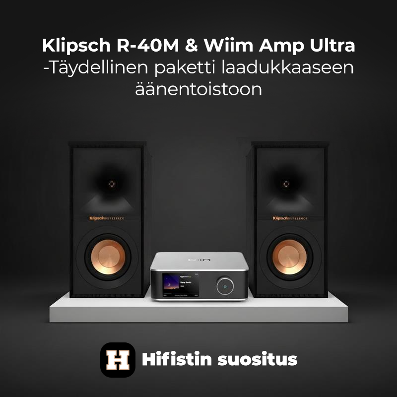 Klipsch R-40M & Wiim Amp Ultra -Täydellinen paketti laadukkaaseen äänentoistoon