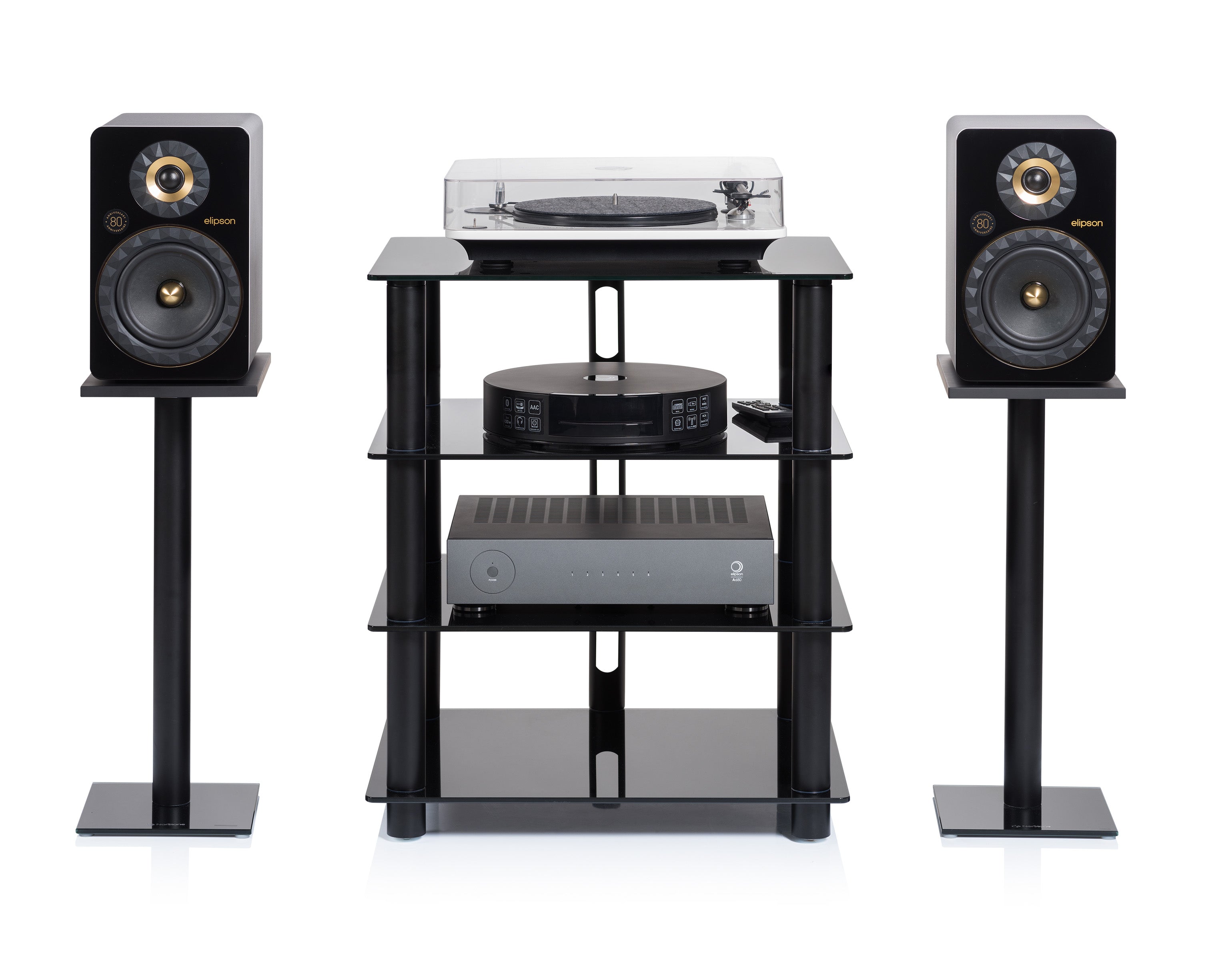 Norstone EPUR SPEAKER STAND BLACK/ PAIR/SATIN