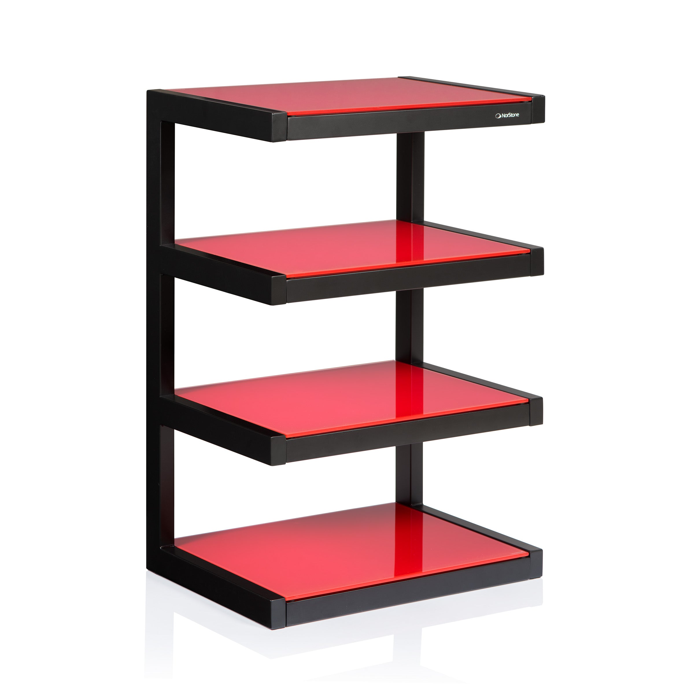Norstone ESSE HIFI FURNITURE BLACK SATIN/RED GLASS