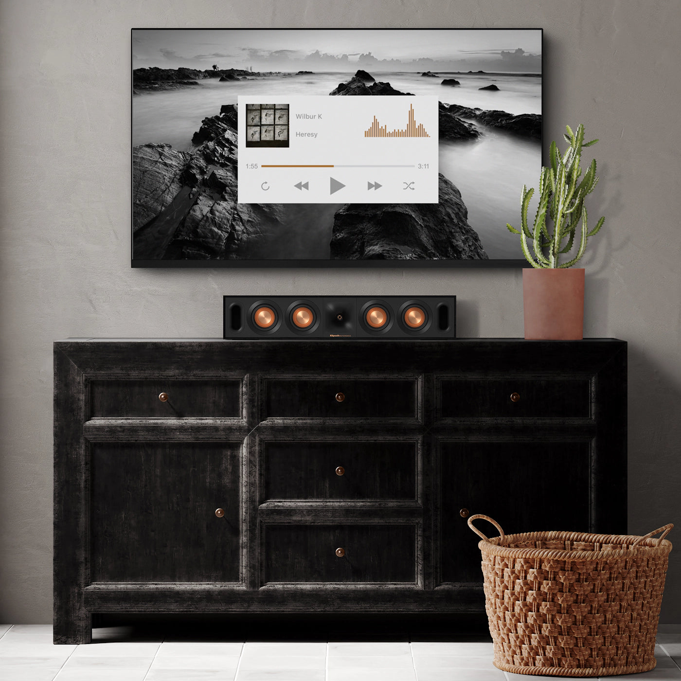Klipsch R-30C -keskikaiutin, musta