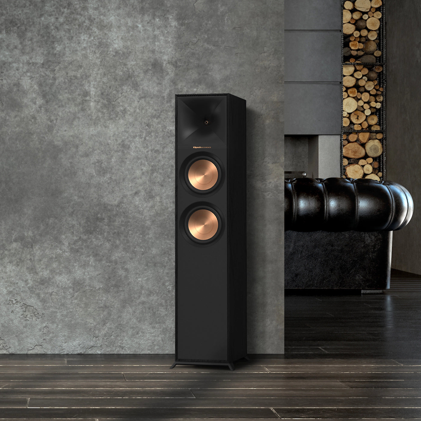 Klipsch R-600F - Lattiakaiutin musta