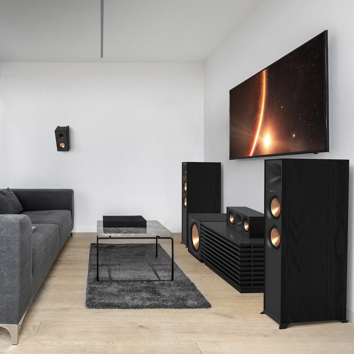Klipsch R-605FA - lattiakaiutin musta