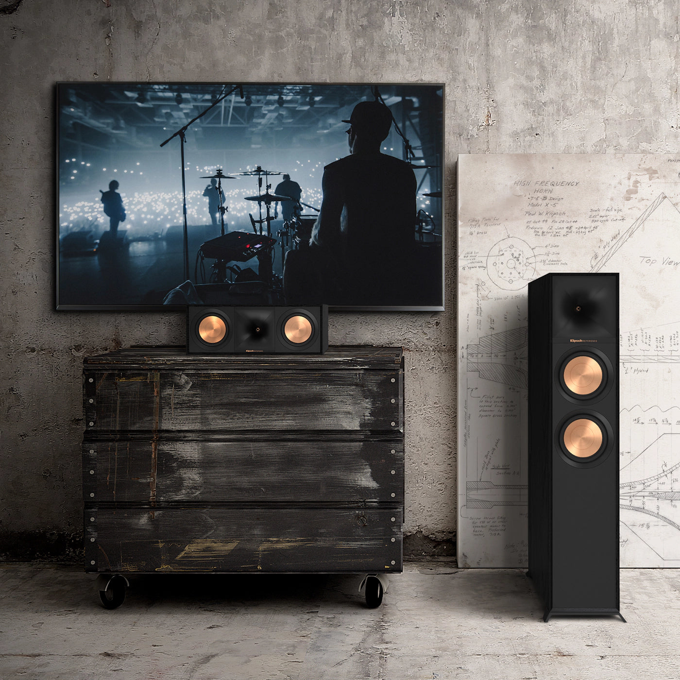 Klipsch R-605FA - lattiakaiutin musta