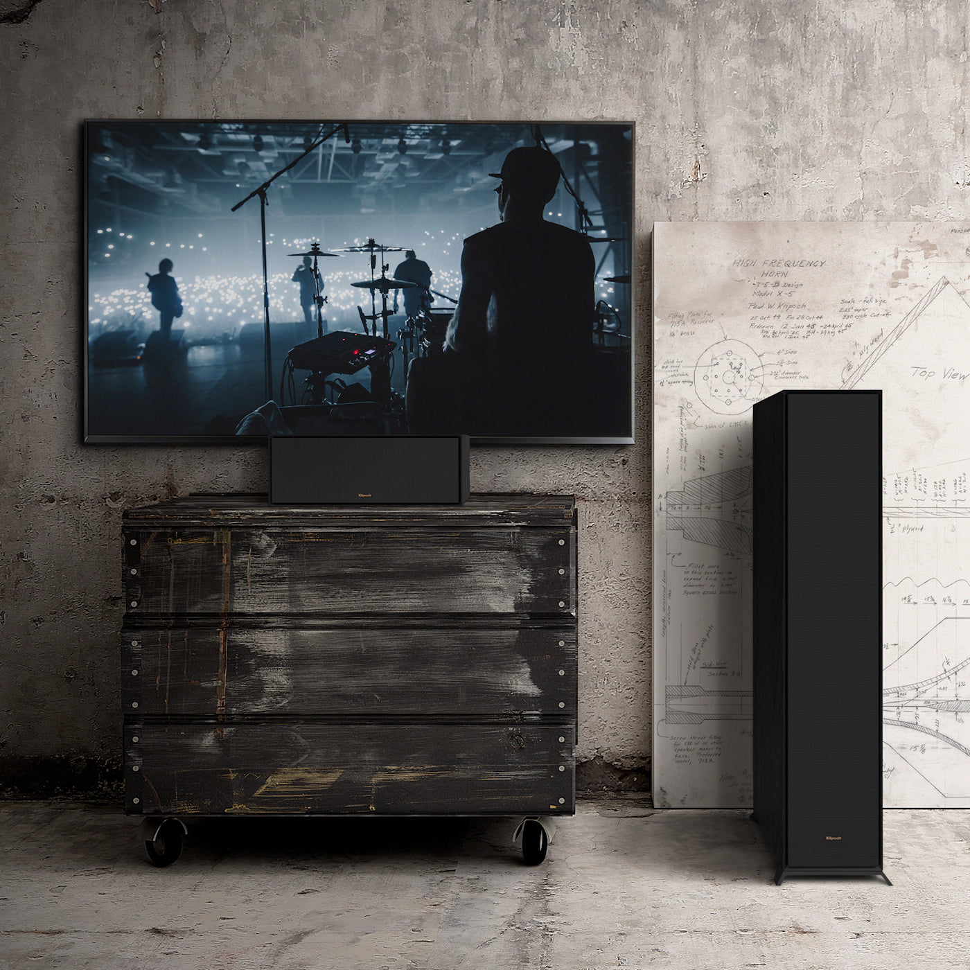 Klipsch R-605FA - lattiakaiutin musta