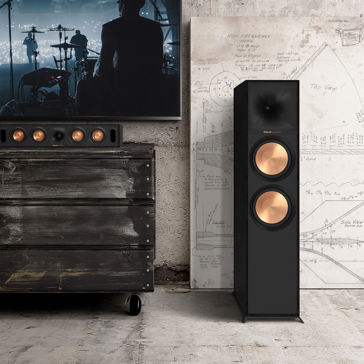 Klipsch R-800F - lattiakaiutin musta