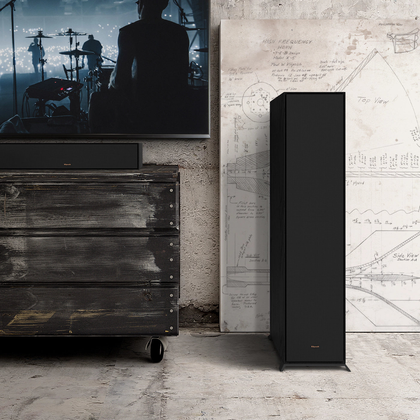 Klipsch R-800F - lattiakaiutin musta