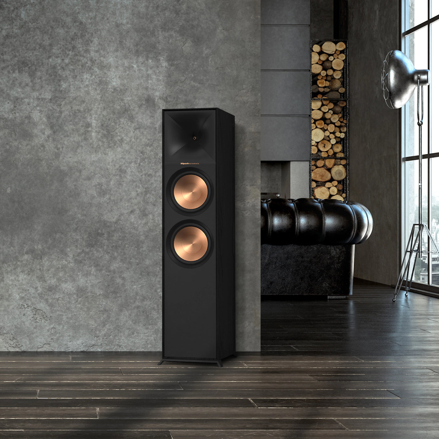 Klipsch R-800F - lattiakaiutin musta