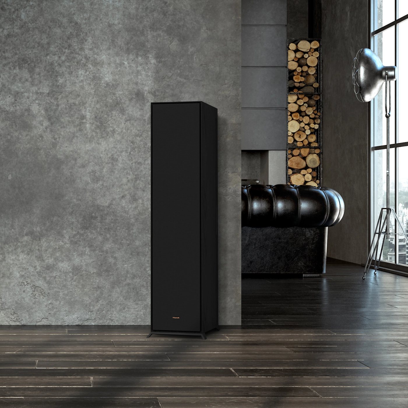 Klipsch R-800F - lattiakaiutin musta