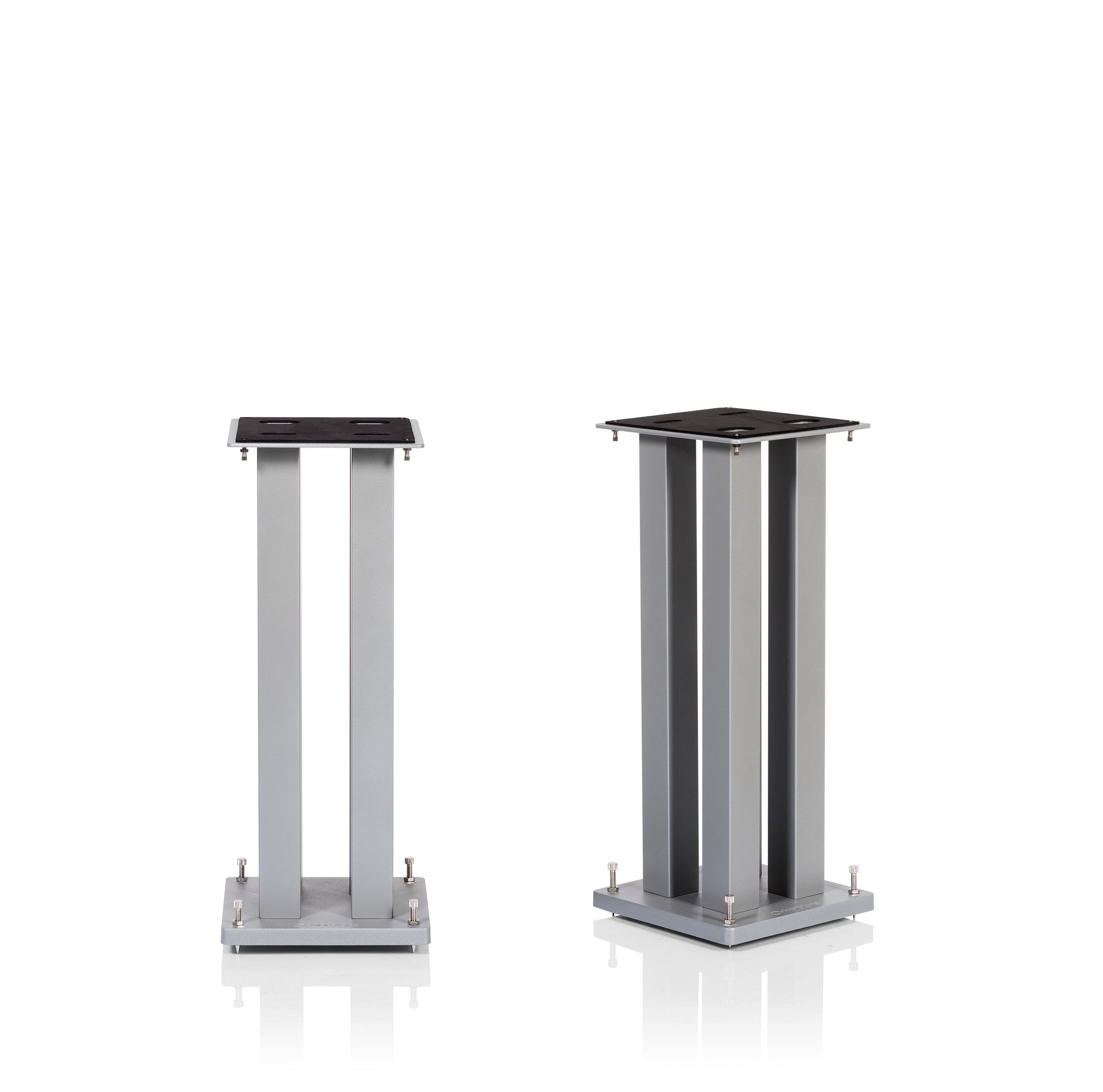 Norstone STYLUM SQUARE SPEAKER STANDS/PAIR/SILVER SATIN