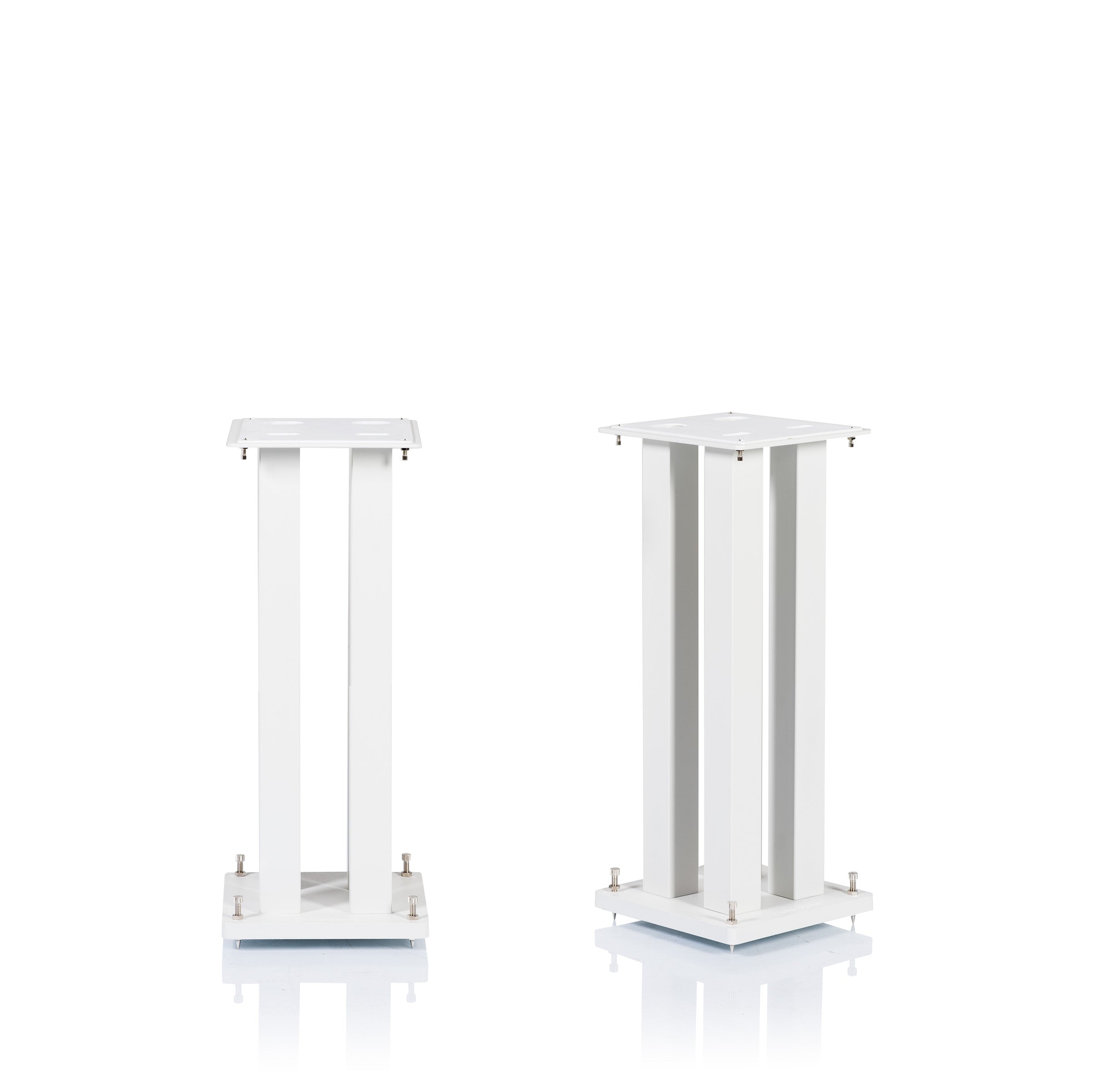 Norstone STYLUM SQUARE SPEAKER STANDS/PAIR/WHITE SATIN