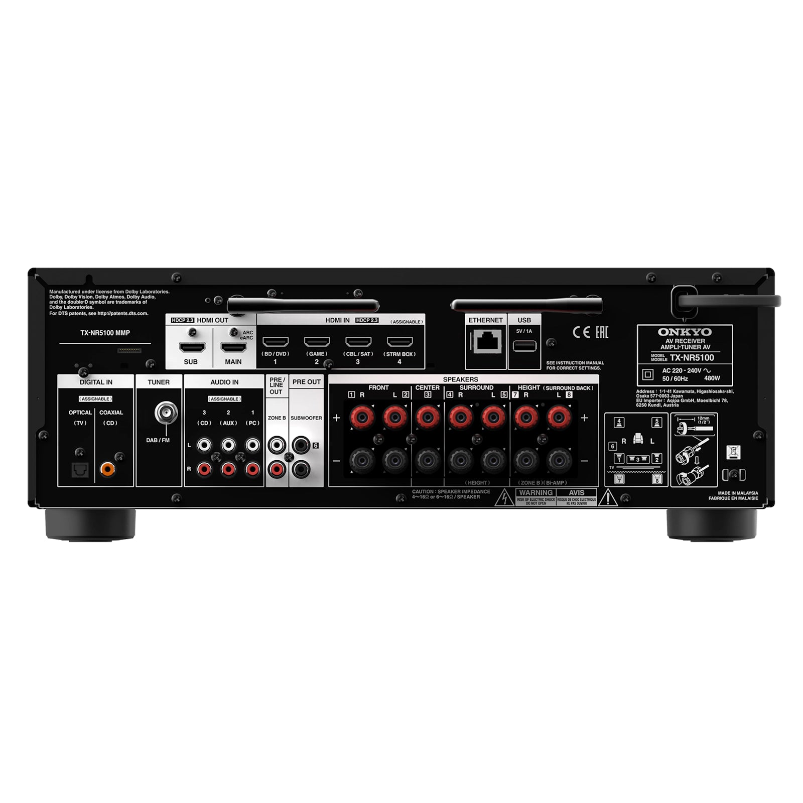 Onkyo TX-NR5100 – 7.2-kanavainen 8K AV-vahvistin
