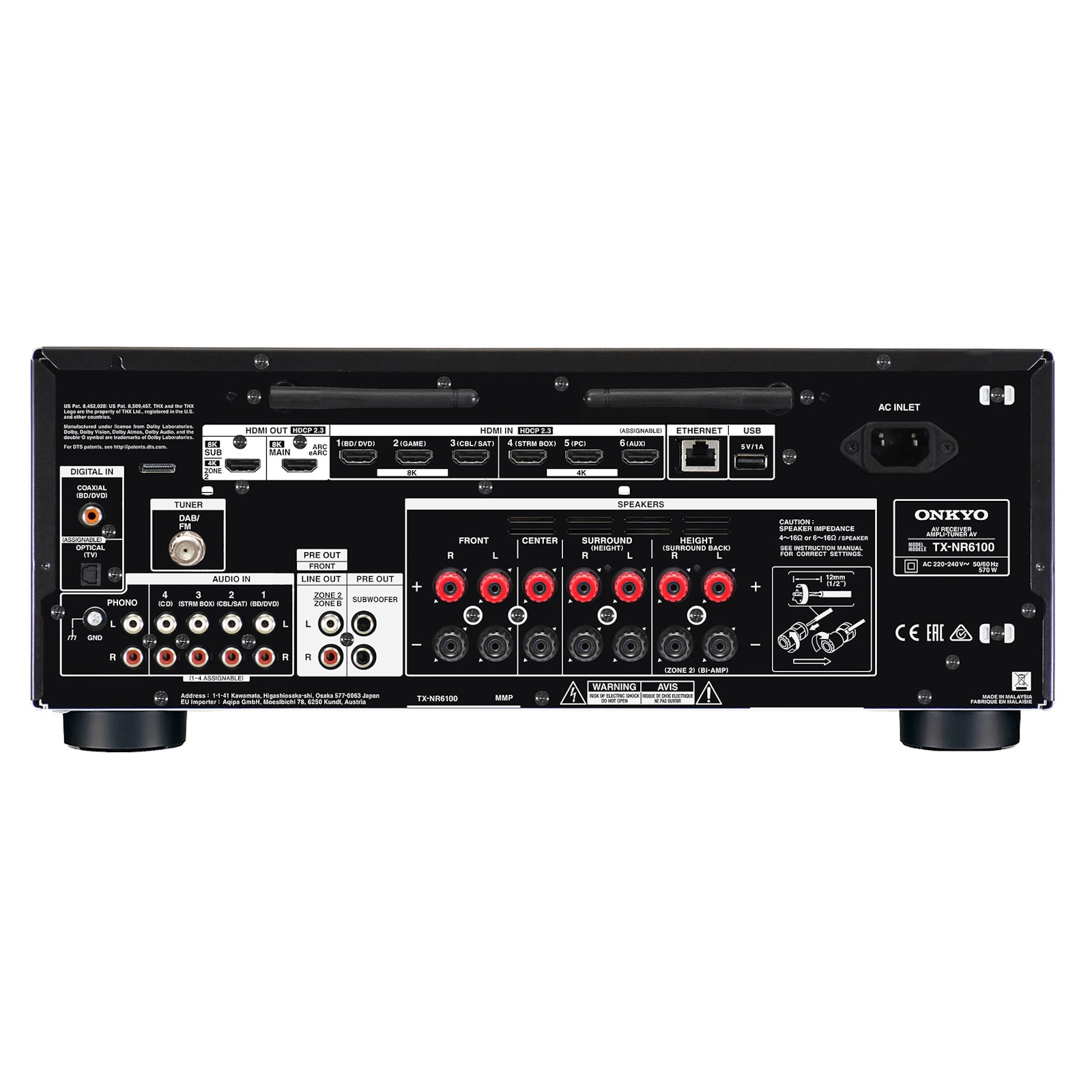 Onkyo TX-NR6100 – 7.2-kanavainen THX® Certified Select AV-vahvistin