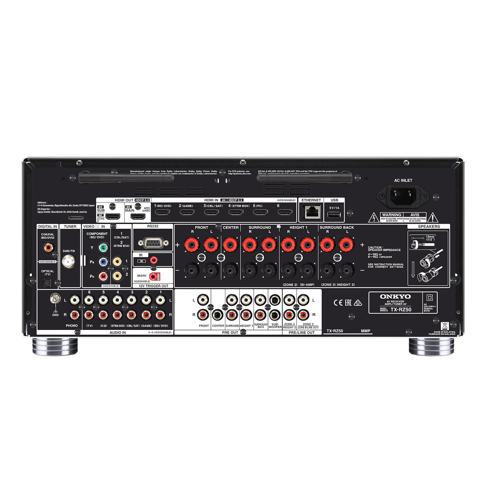 Onkyo TX-RZ50 – 9.2-kanavainen THX® Certified Select -AV-vahvistin