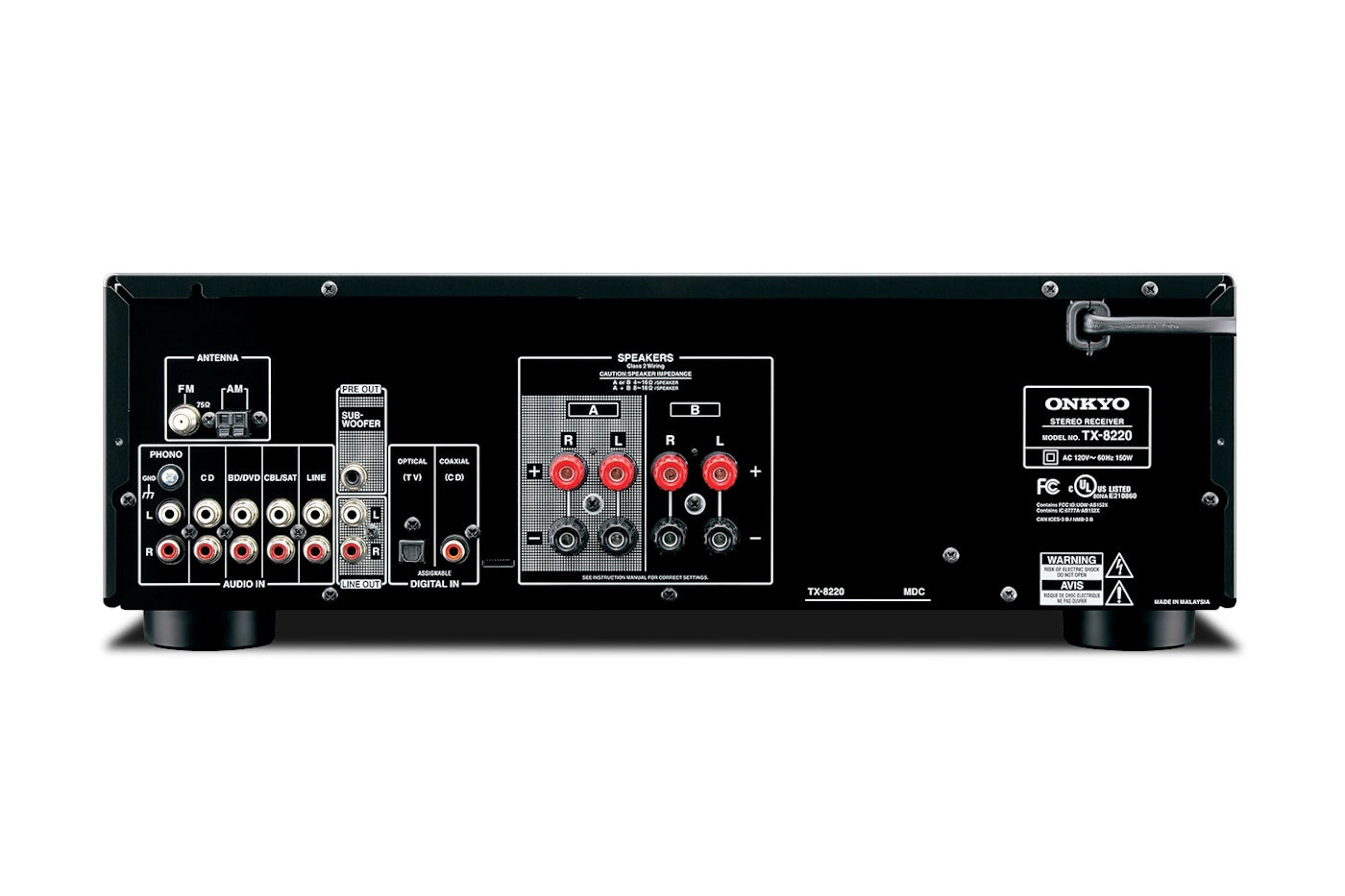 Onkyo-tx-8220-2-kanavainen stereovahvistin bluetooth tuella