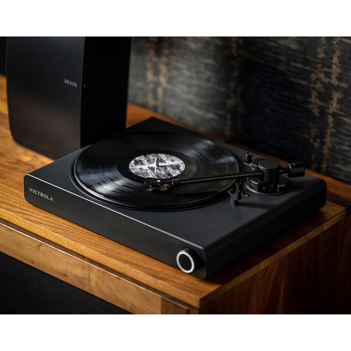 Victrola Stream Onyx Vinyylisoitin - Sonos-yhteensopiva levysoitin moderniin kotiin