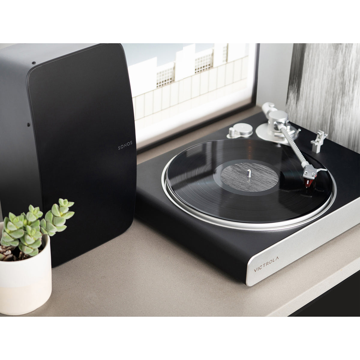 Victrola Stream Carbon Levysoitin - Sonos-yhteensopiva Hifi-vinylisoitin