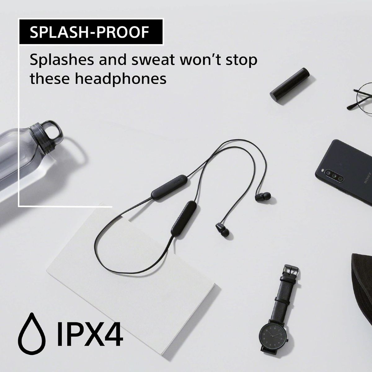 Sony WI-C100 Bluetooth-nappikuulokkeet – Langaton vapaus arkeen, pitkä akunkesto