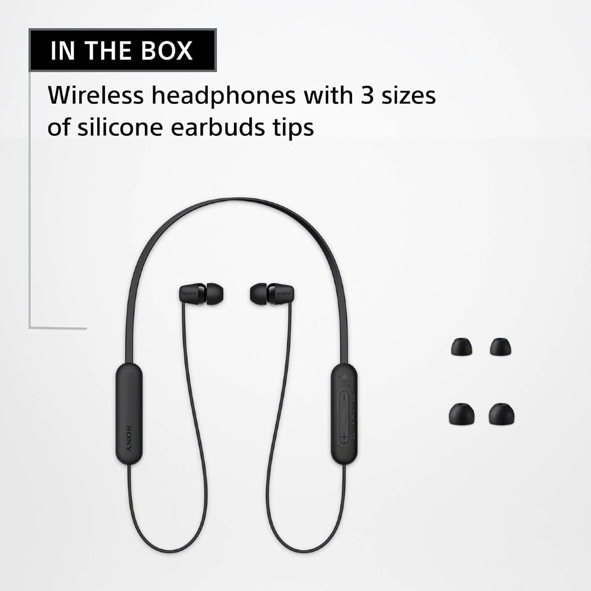 Sony WI-C100 Bluetooth-nappikuulokkeet – Langaton vapaus arkeen, pitkä akunkesto