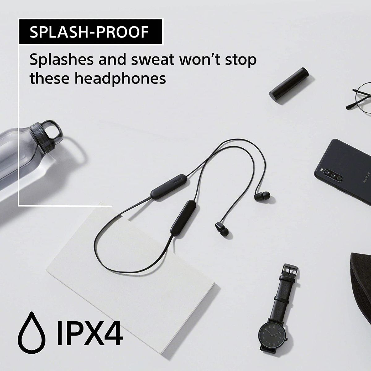 Sony WI-C100 Bluetooth-nappikuulokkeet – Langaton vapaus arkeen, pitkä akunkesto