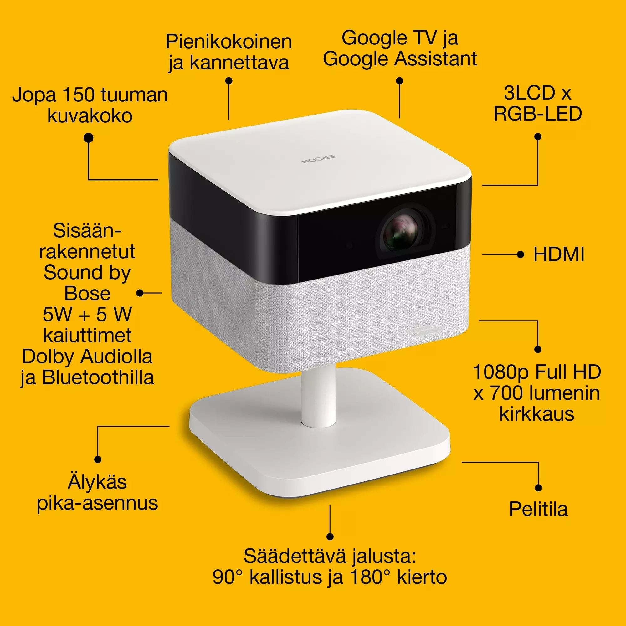 EPSON EF-71 – Kannettava Full HD -älyprojektori