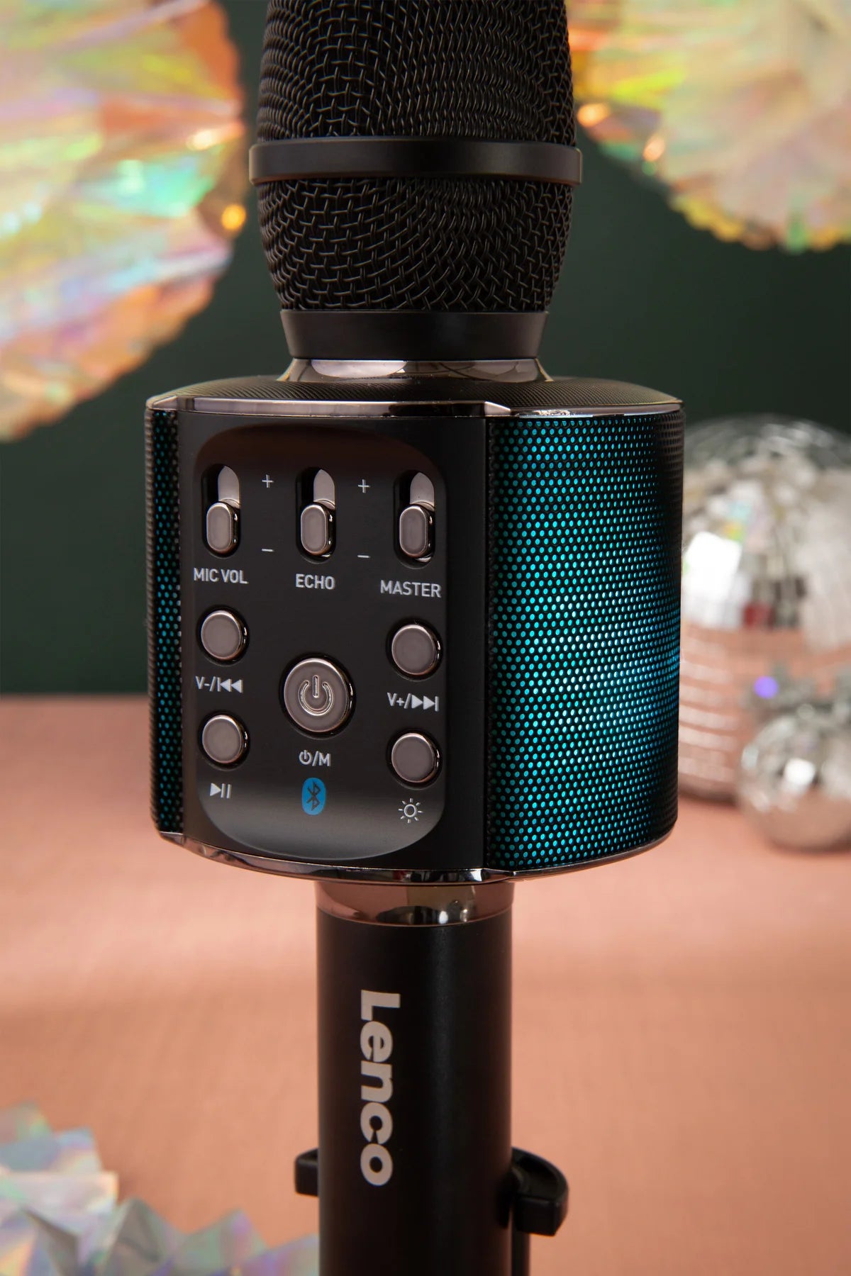 Lenco BMC-090BK karaokemikrofoni, musta