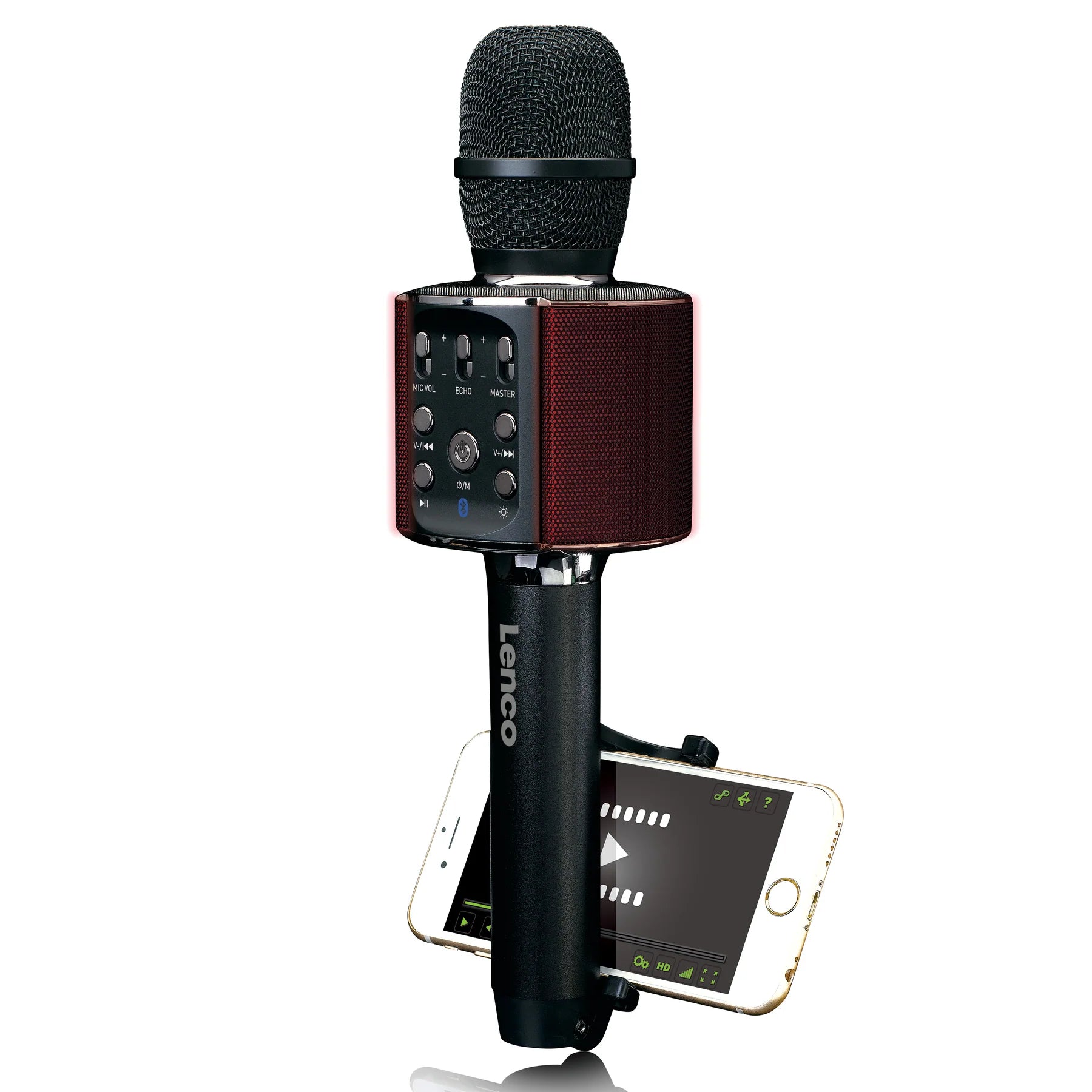 Lenco BMC-090BK karaokemikrofoni, musta