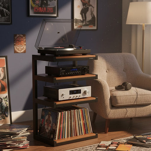 Norstone ESSE HIFI VINYL BLACK SATIN/WALNUT
