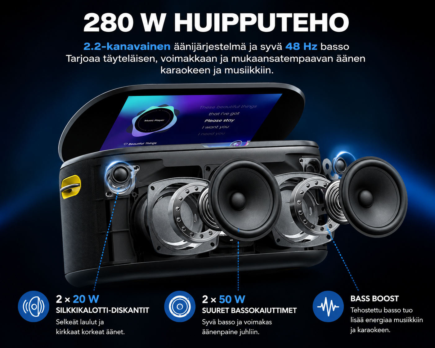 Ikarao Shell S1 kannettava karaokekaiutin