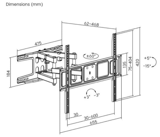 Norstone Mounts FULL MOTION 120