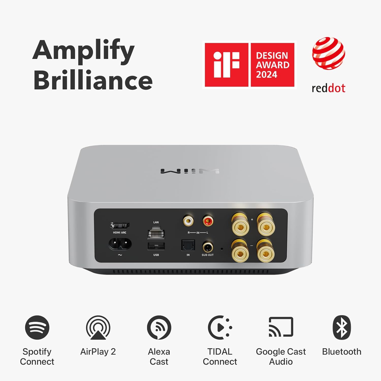 WiiM Amp PRO - streamer vahvistimella